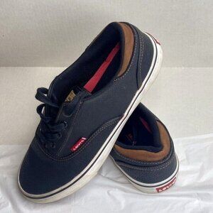 Levis Strauss Black Casual Mens Tennis Shoes Sneakers Comfort Flats Walk Size 8